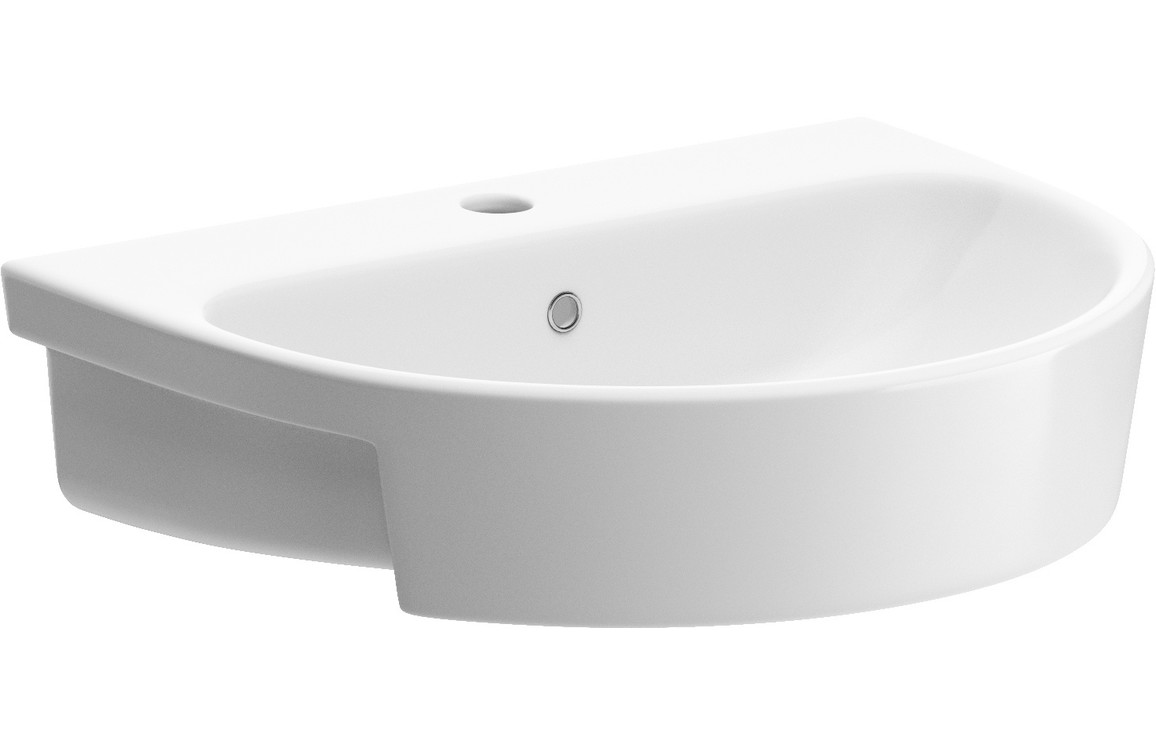 Alder 555x435mm 1TH Semi Recessed Basin