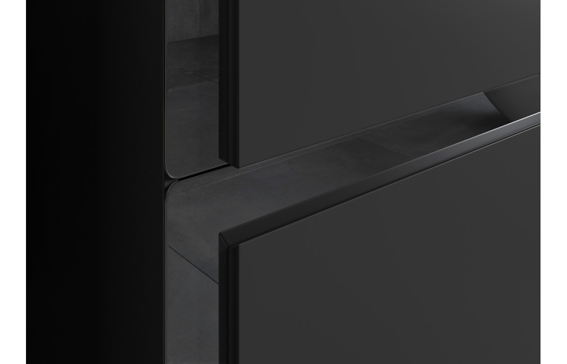 Chicago 500mm WC Unit - Matt Black & Glass - Image 4