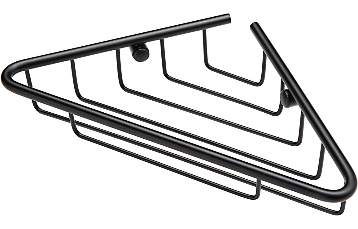 Pearl 1-Tier Corner Shower Caddy - Black