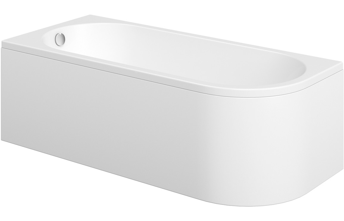 Dumbrock J Shape 1700x725x600mm 0TH Bath w/Legs (LH)