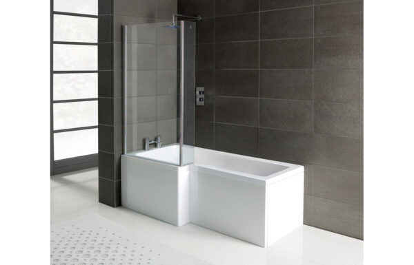 L-Shape 1700x700-850x410mm 0TH Shower Bath Panel & Screen (LH)