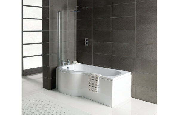 P-Shape 1700x700-850x410mm 0TH Shower Bath Panel & Screen (LH)