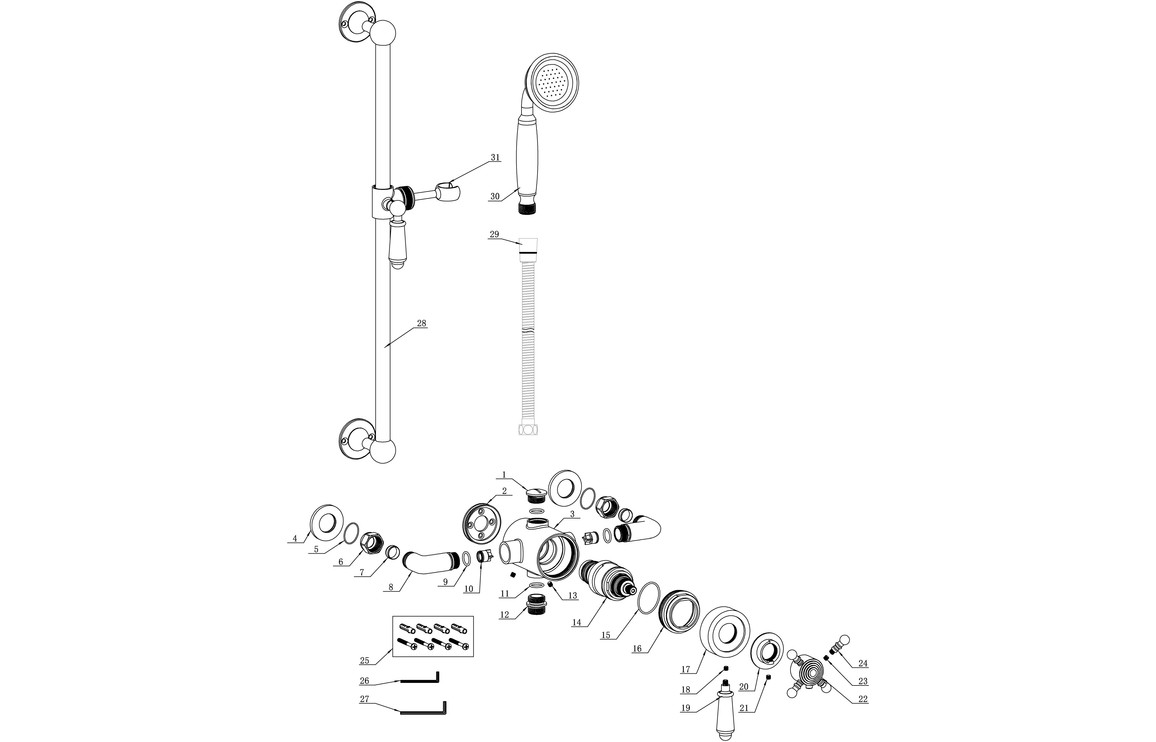 Atlas Concentric Single Outlet Shower Valve & Riser Kit Pack 1 - Chrome - Image 2