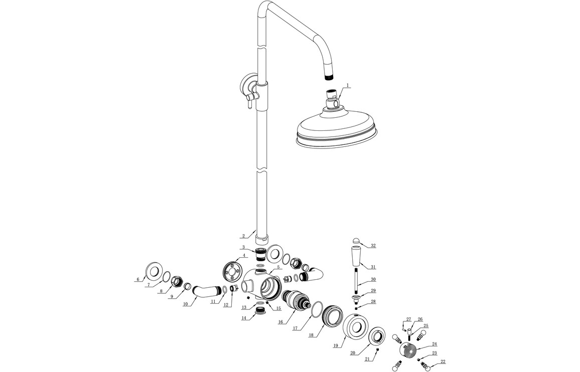 Atlas Concentric Single Outlet Shower Valve & Overhead Kit Pack 2 - Chrome - Image 2