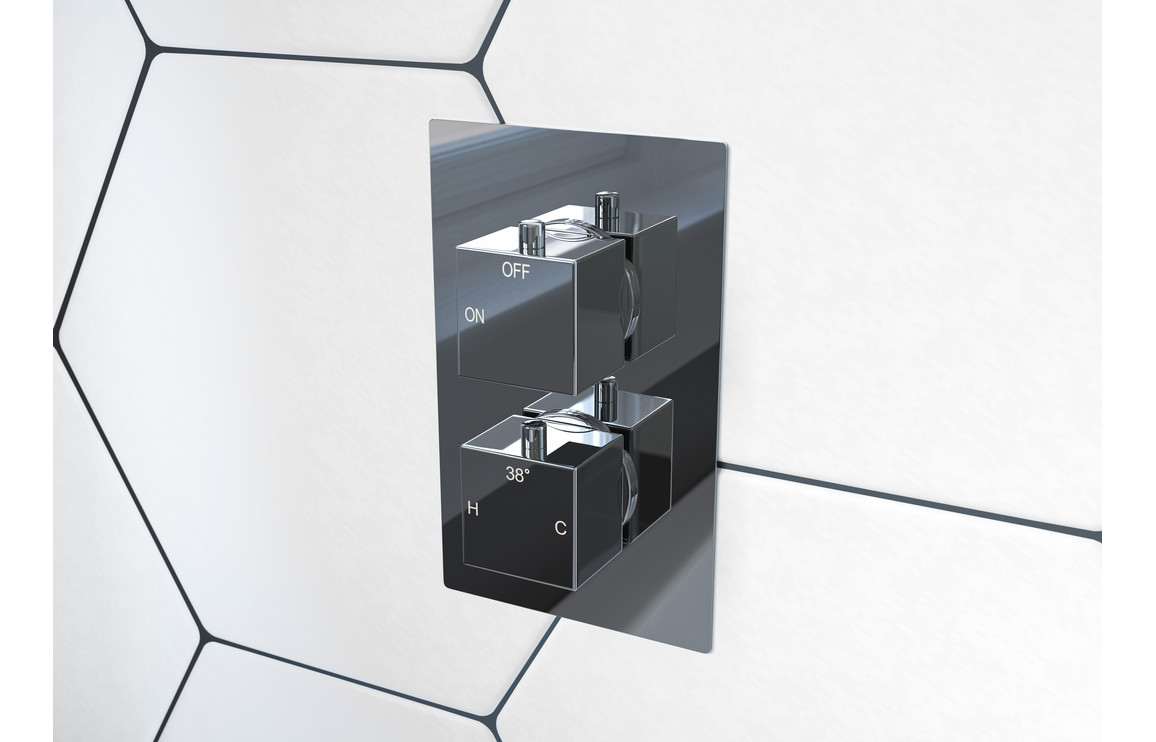 Sagittarius Thermostatic Single Outlet Twin Shower Valve - Chrome - Image 3