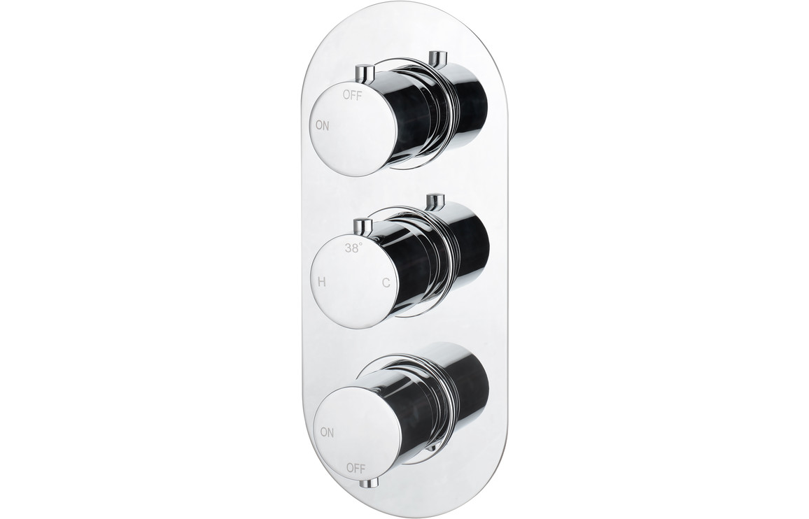 Aquila Thermostatic Two Outlet Triple Shower Valve - Chrome