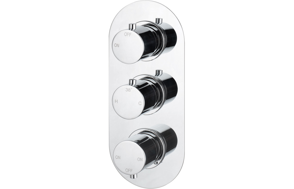 Aquila Thermostatic Three Outlet Triple Shower Valve - Chrome
