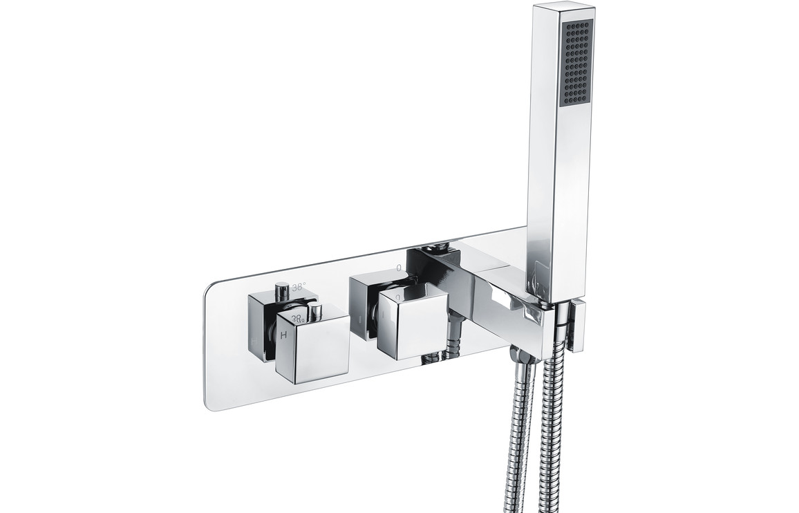 Astra Thermostatic Two Outlet Shower Valve w/Handset - Chrome
