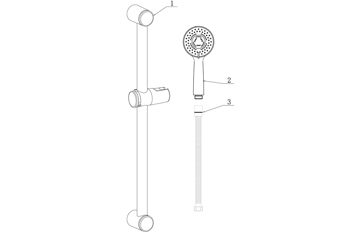 Aquila Round Slider Rail Kit & 3 Mode Handset - Image 2