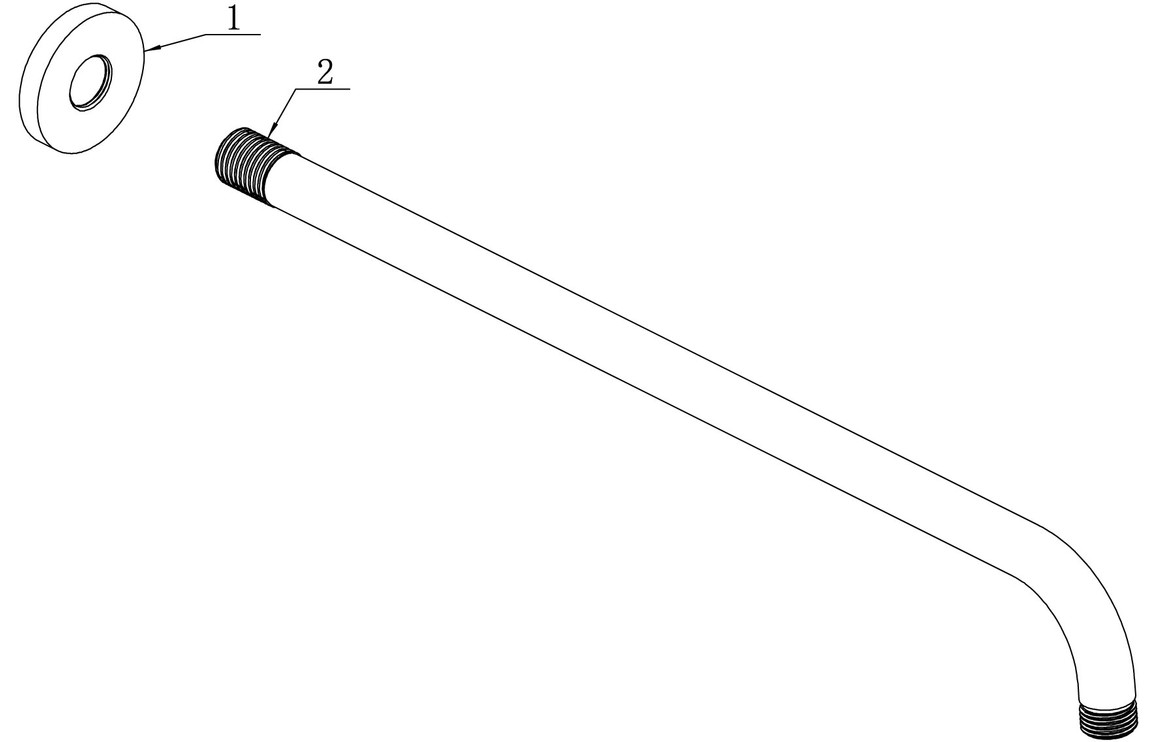 Aquila 320mm Round Shower Arm - Chrome - Image 2