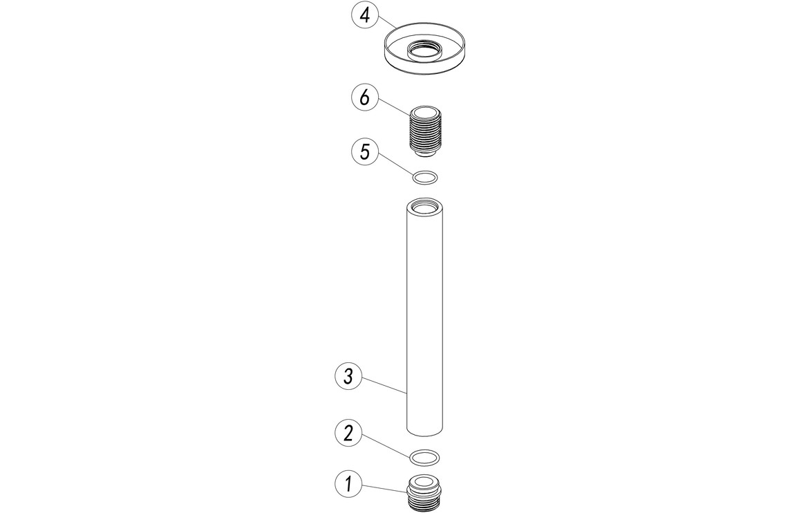Aquila 180mm Round Ceiling Arm - Brushed Brass - Image 2