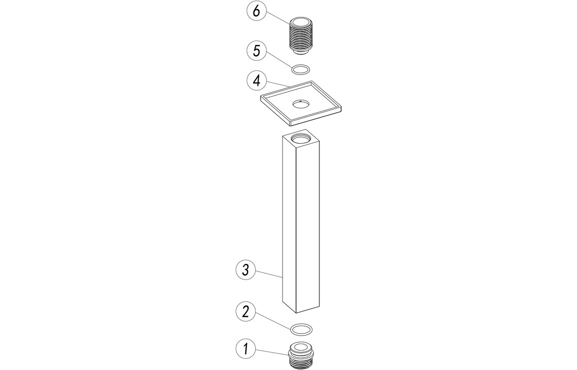 Sagittarius 180mm Square Ceiling Arm - Matt Black - Image 2
