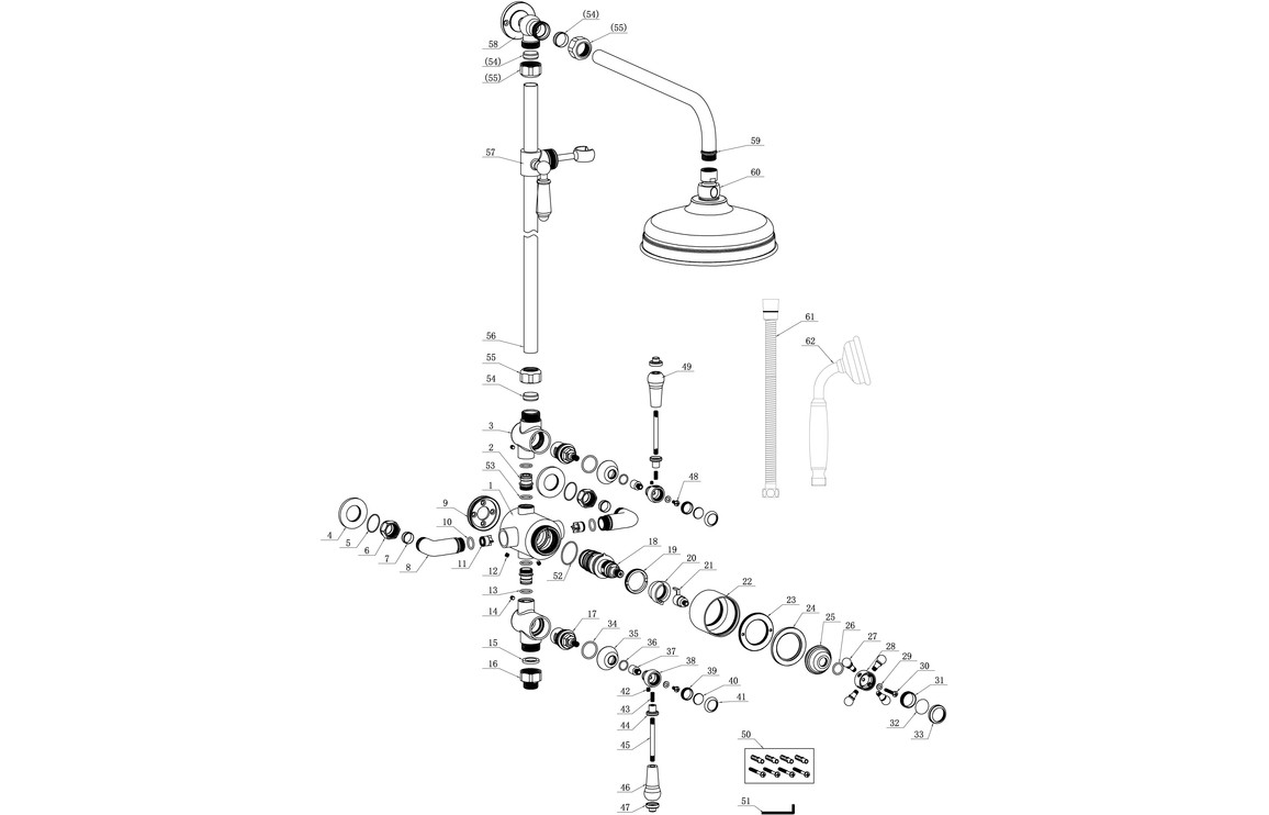 Atlas Thermostatic Shower Kit - Chrome - Image 2