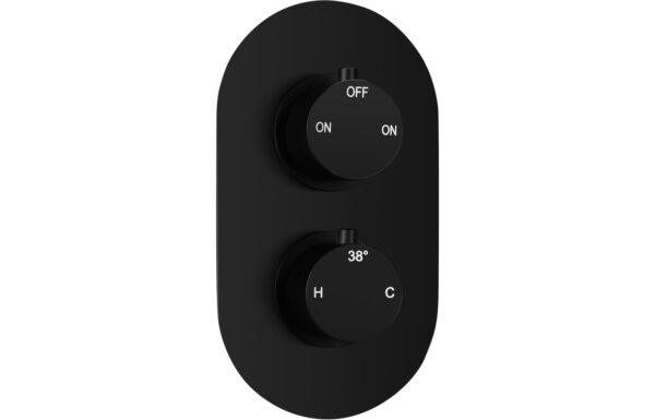 Aquila Thermostatic Two Outlet Twin Shower Valve - Matt Black