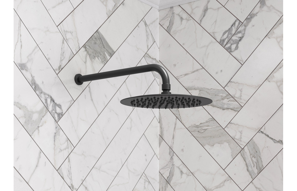 Aquila 250mm Round Ultraslim Showerhead - Matt Black - Image 4