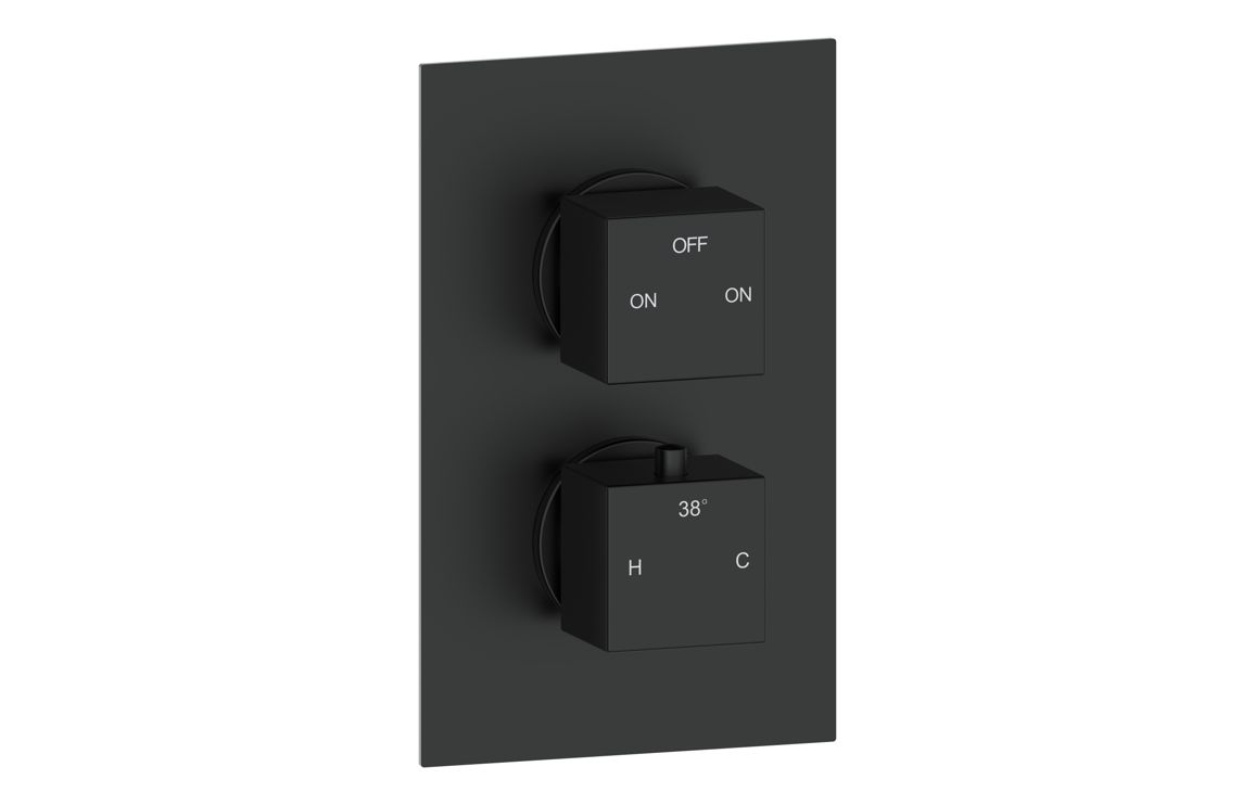 Sagittarius Square Shower Valve & Kit Pack 4 - Matt Black - Image 2