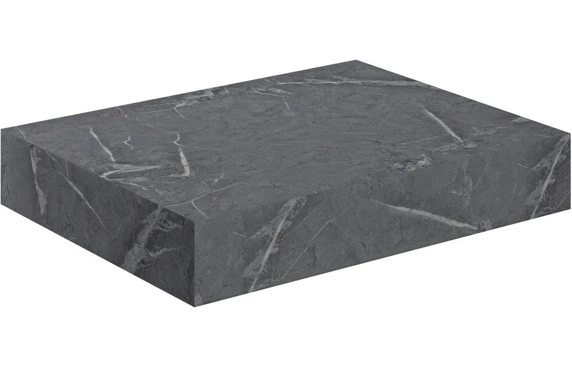 Georgia 600mm Wall Hung Basin Shelf - Grey Marble