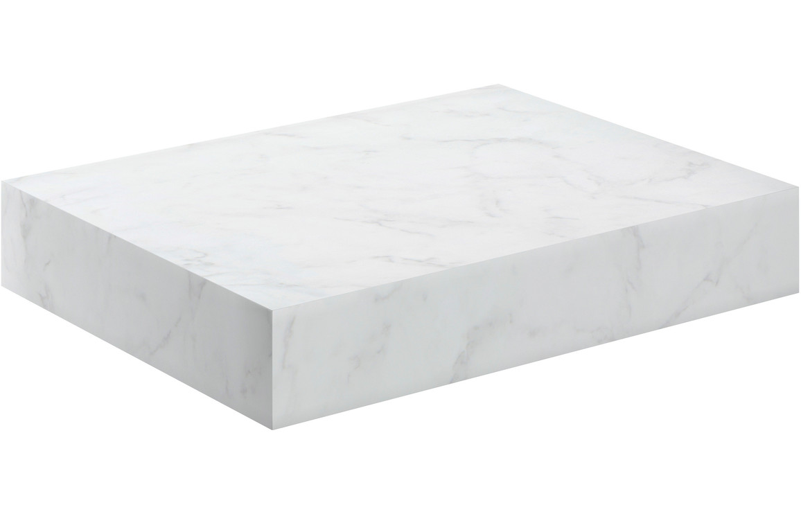 Georgia 600mm Wall Hung Basin Shelf - White Marble
