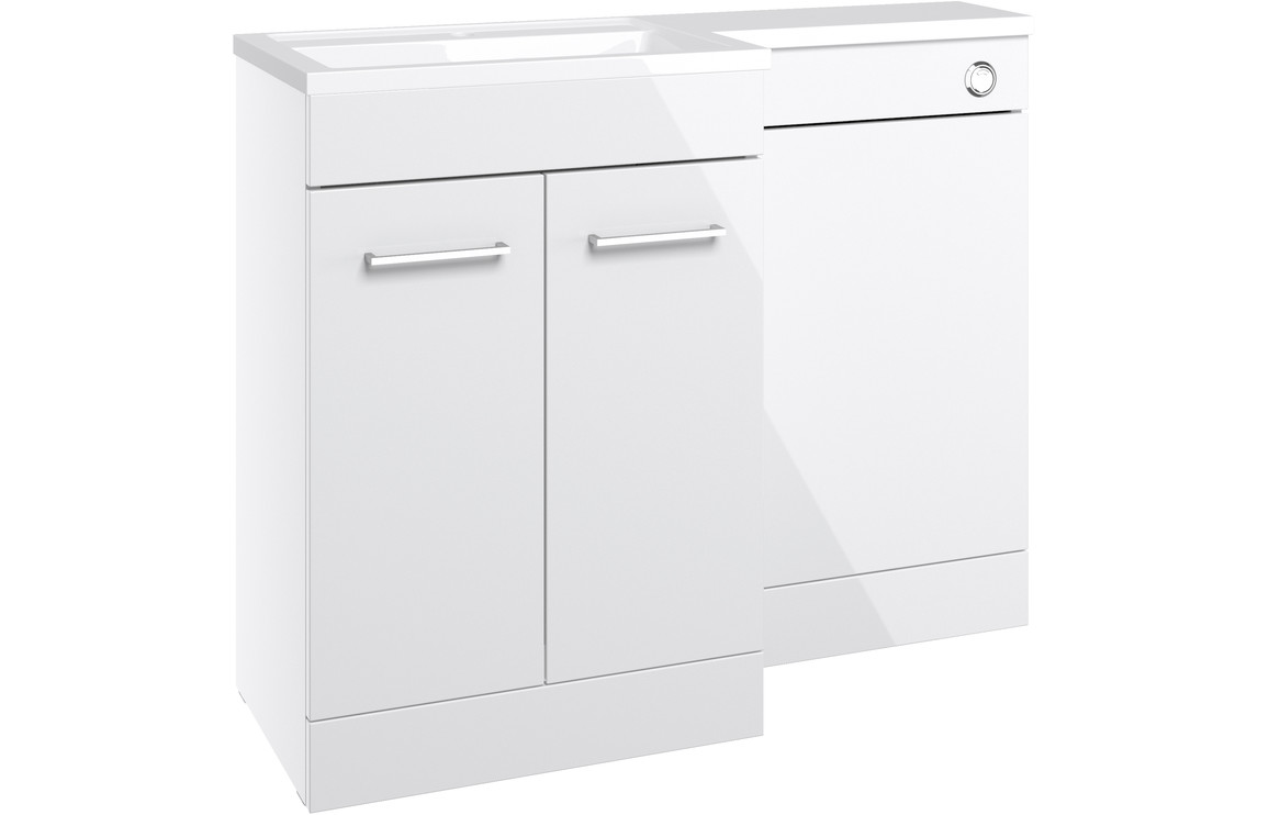 Vermont 1000mm F/S L-Shape Pack & Basin (LH) - White Gloss