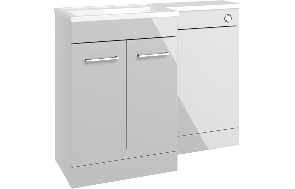 Vermont 1000mm F/S L-Shape Pack & Basin (LH) - Grey Gloss