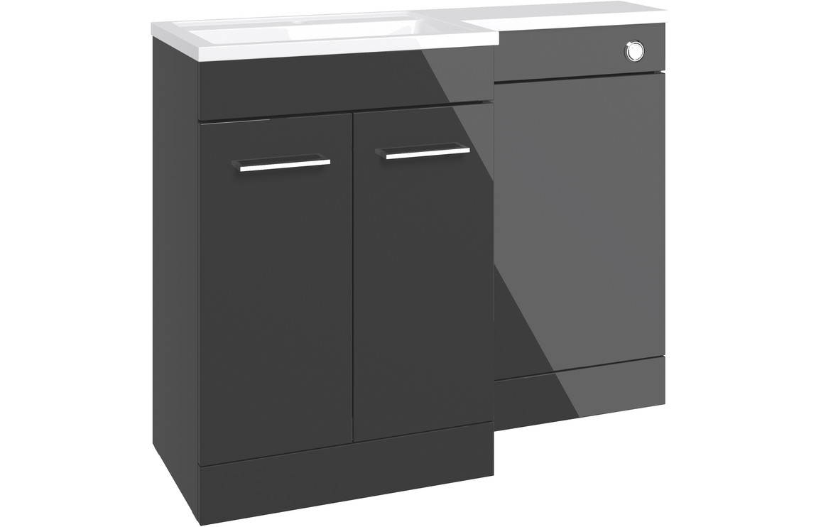 Vermont 1000mm F/S L-Shape Pack & Basin (LH) - Anthracite Gloss
