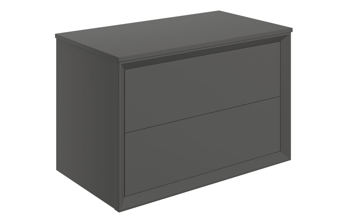 Utah 810mm Wall Hung 2 Drawer Basin Unit & Top - Matt Clay