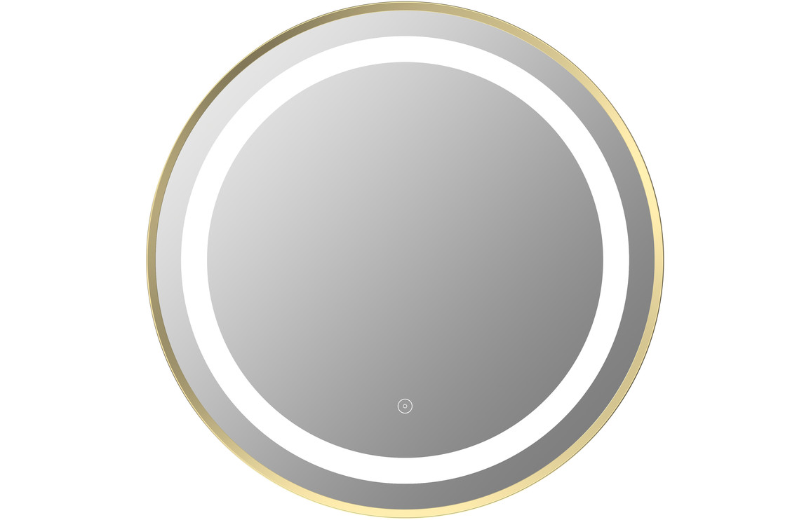 Croy 600mm Round Front-Lit LED Mirror - Brushed Brass
