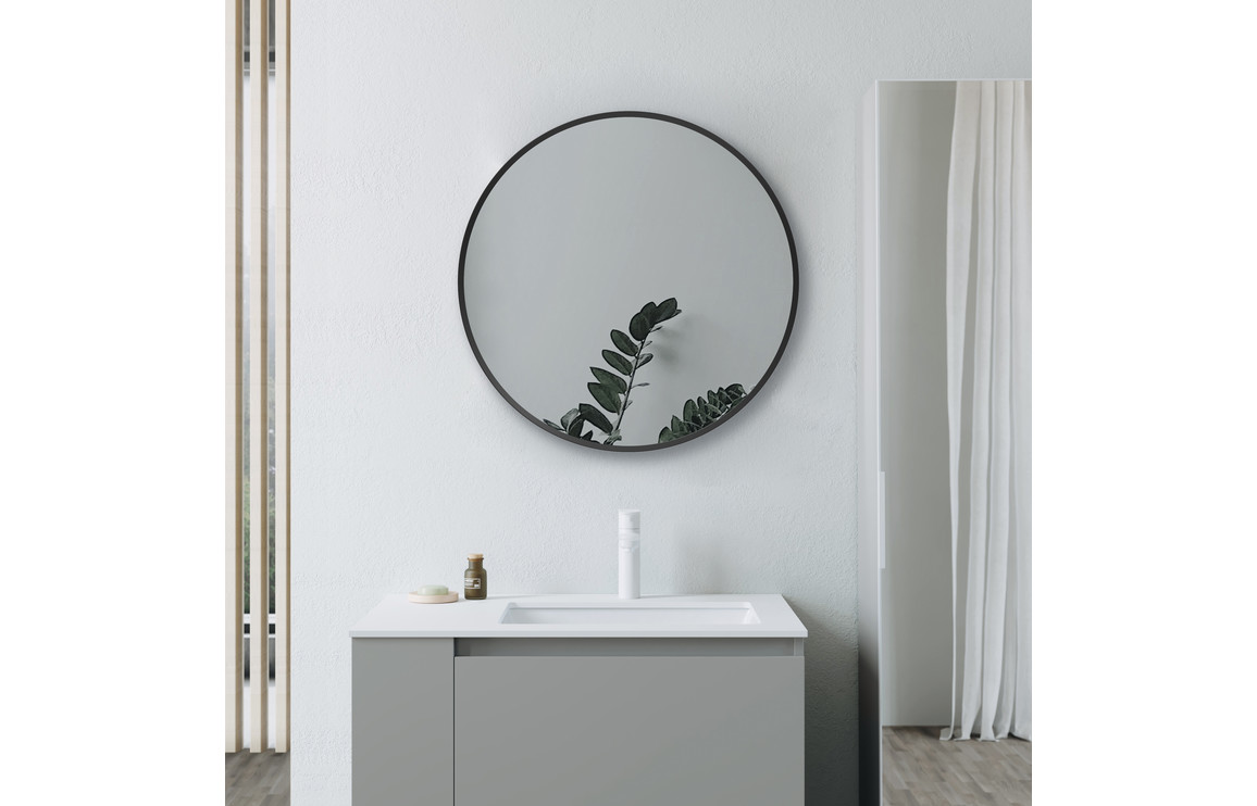 Dyce 500mm Round Mirror - Matt Black - Image 3