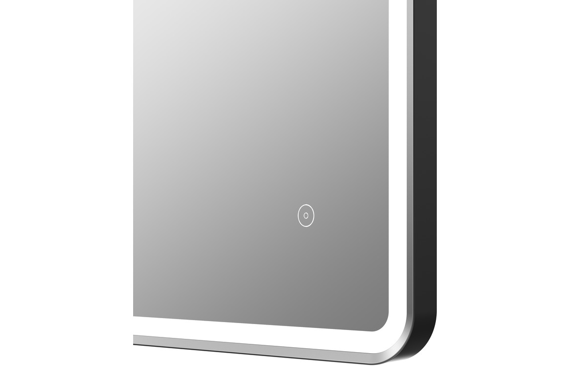 Houston 600mm Rectangle Front-Lit LED Mirror - Matt Black - Image 2