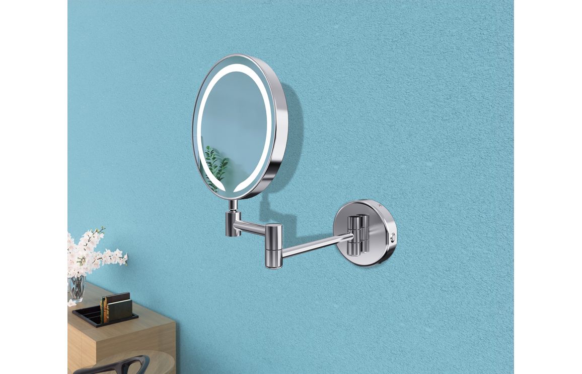 Inchture Round LED Cosmetic Mirror - Chrome - Image 2
