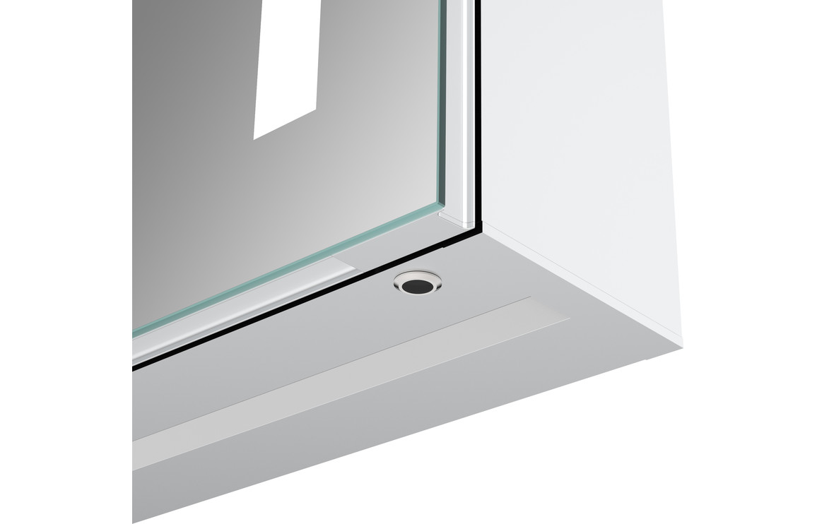 Portree 500mm 1 Door Front-Lit LED Mirror Cabinet - Image 2