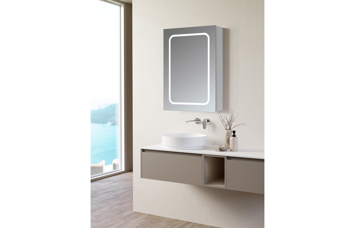 Linwood 500mm 1 Door Front-Lit LED Mirror Cabinet - Image 3