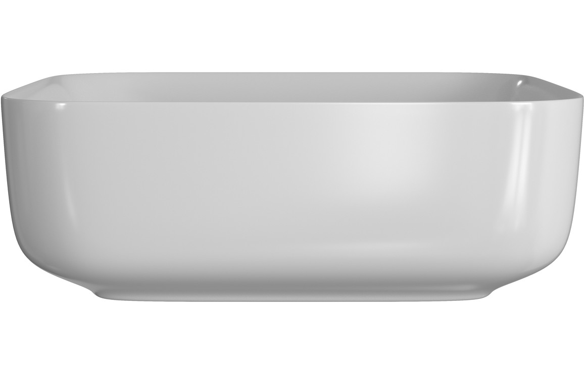 Fara 400mm Ceramic Square Washbowl & Waste - Matt White - Image 3