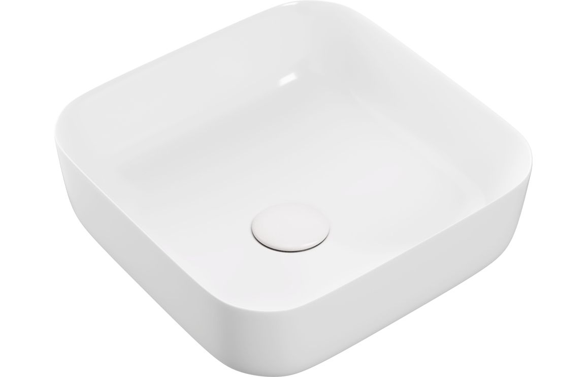 Fara 400mm Ceramic Square Washbowl & Waste - Matt White