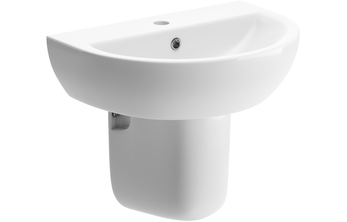Merrick 550x400mm 1TH Basin & Semi Pedestal