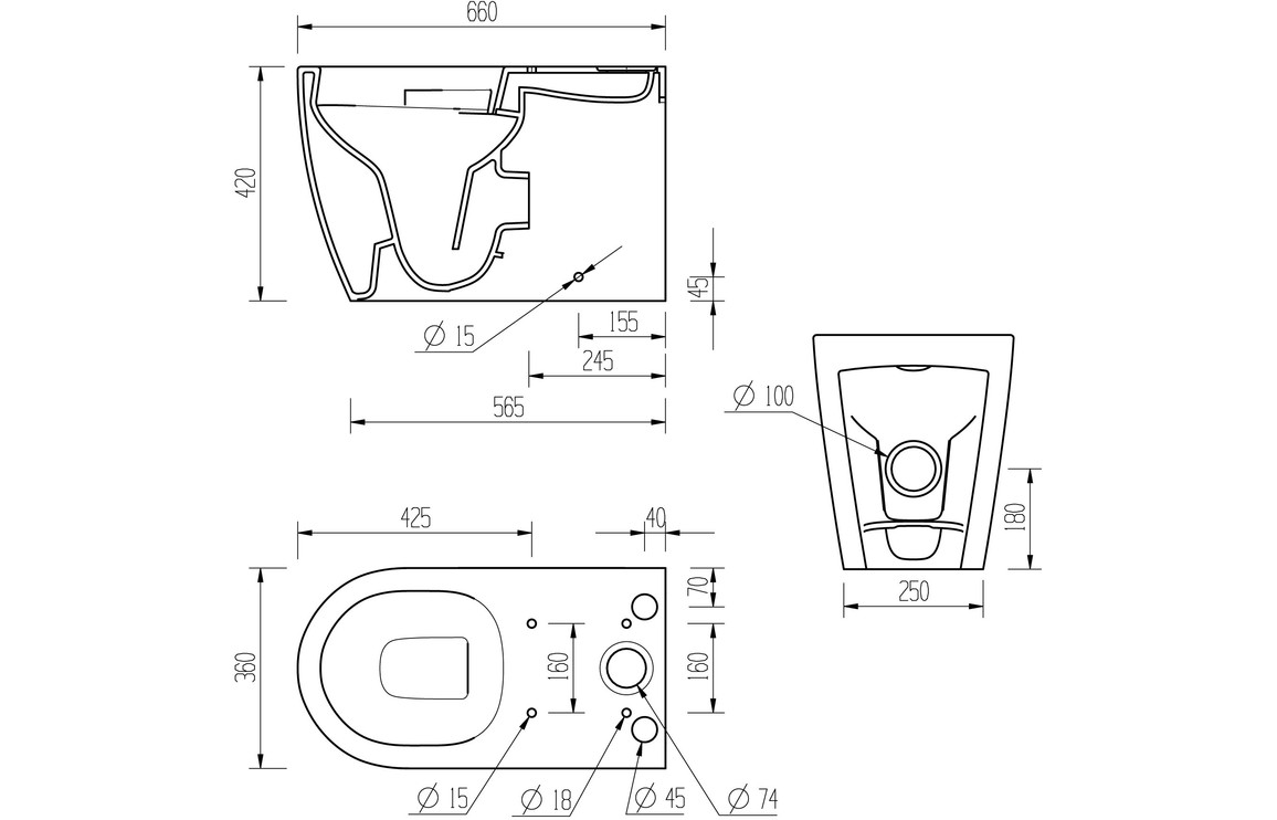 Alder Rimless Close Coupled Fully Shrouded WC & Soft Close Seat - Image 4