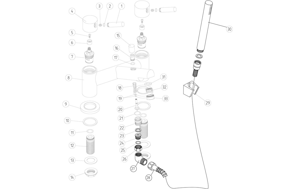 Victoria Bath/Shower Mixer & Bracket - Chrome - Image 2