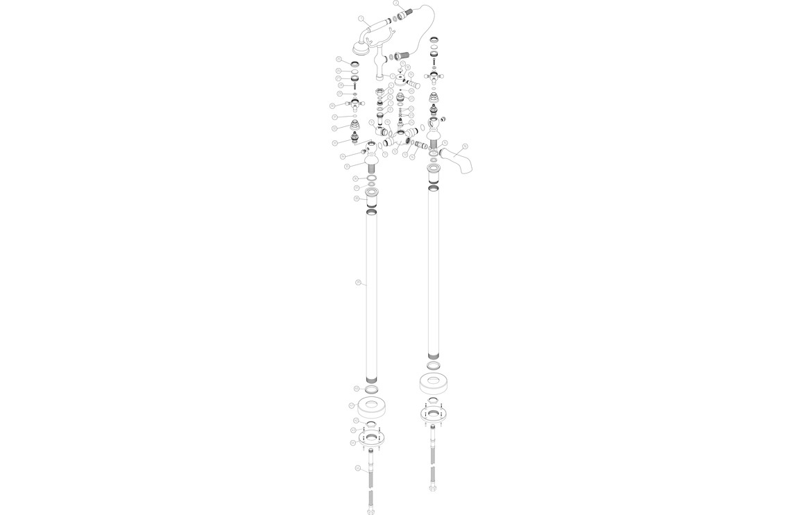 Foyers Floor Standing Bath/Shower Mixer & Shower Kit - Chrome - Image 2