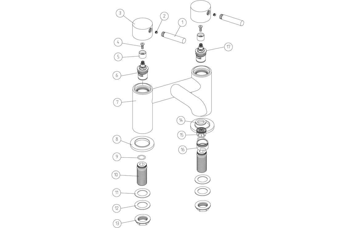 Tortum Bath Filler - Brushed Bronze - Image 2