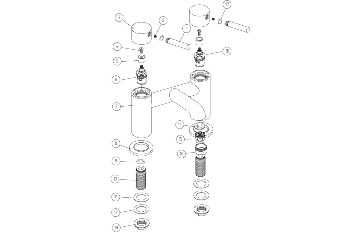 Tortum Bath Filler - Brushed Brass - Image 2
