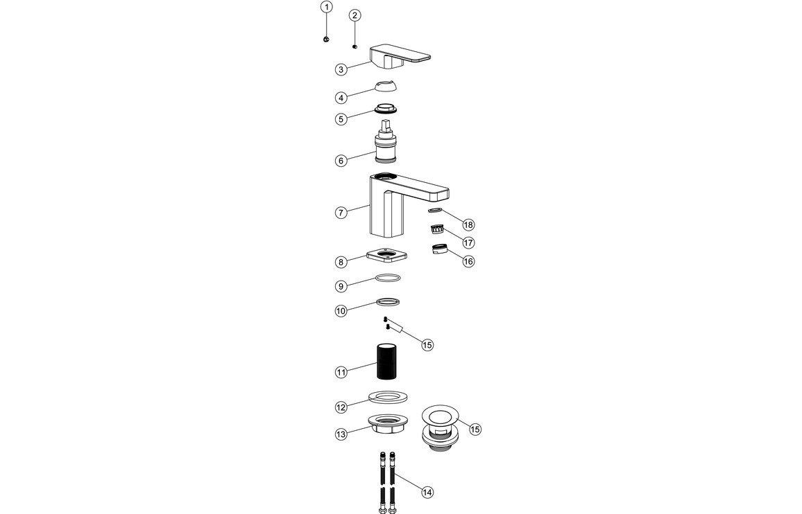 Havasa Basin Mixer & Waste - Chrome - Image 2