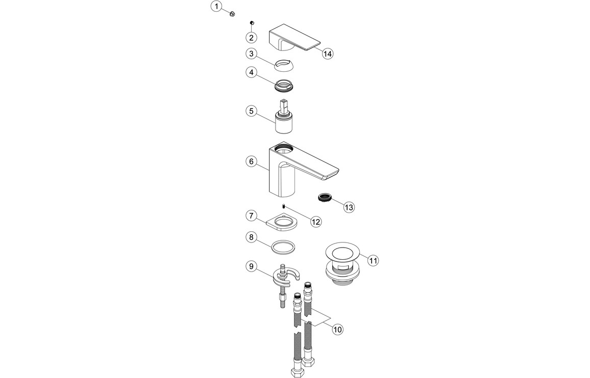 Kagera Cloakroom Basin Mixer & Waste - Matt Black - Image 2
