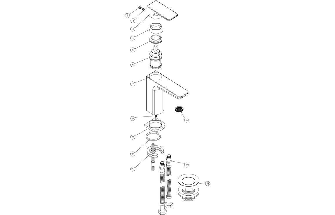 Kagera Basin Mixer & Waste - Brushed Brass - Image 2