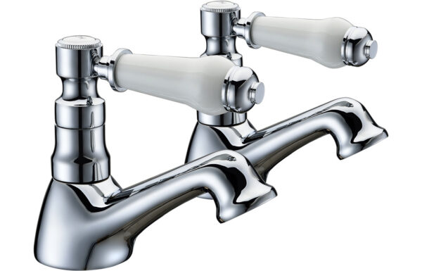 Gerit Basin Pillar Taps - Chrome