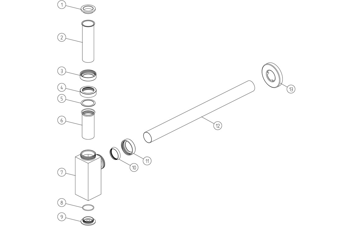 Modern Square Bottle Trap - Chrome - Image 2