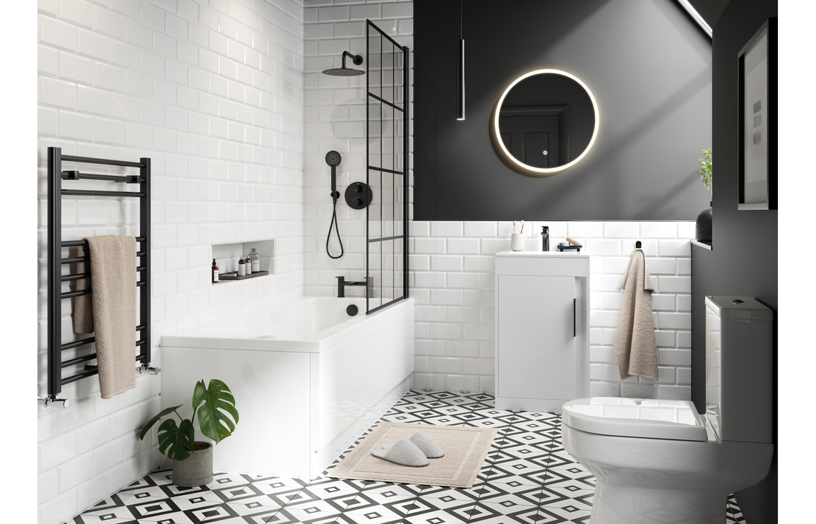 Dakota 410mm Floor Standing Unit Inc. Basin - White Gloss - Image 2