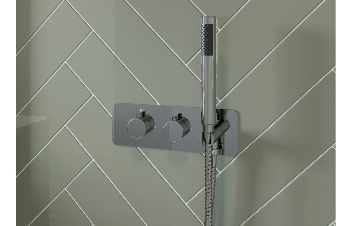 Venus Thermostatic Two Outlet Shower Valve w/Handset - Chrome - Image 3