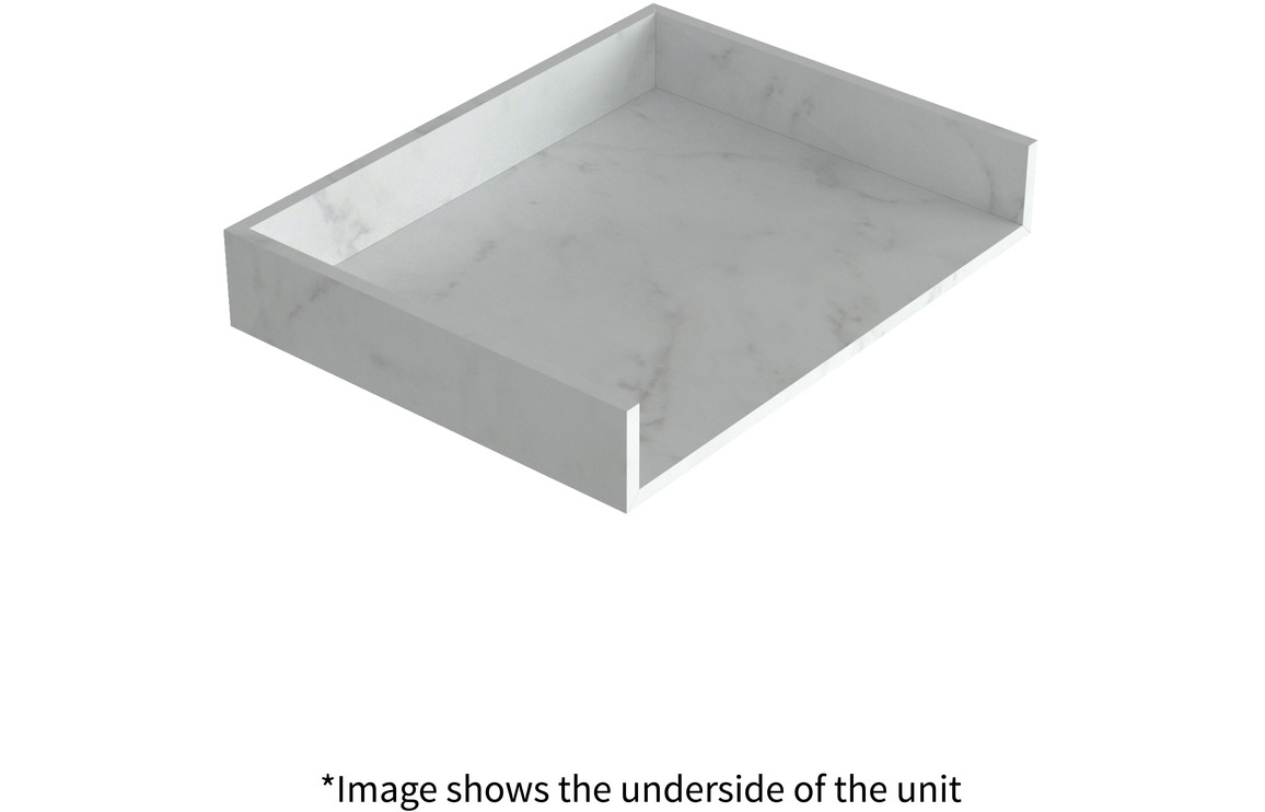 Georgia 600mm Wall Hung Basin Shelf - White Marble - Image 3