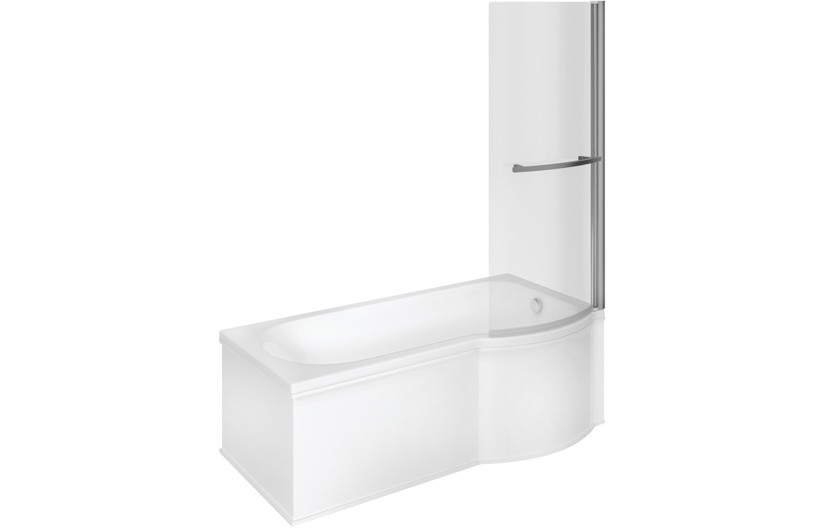 Arkaig P Shape 1700x850x560mm 0TH Shower Bath Pack (RH)