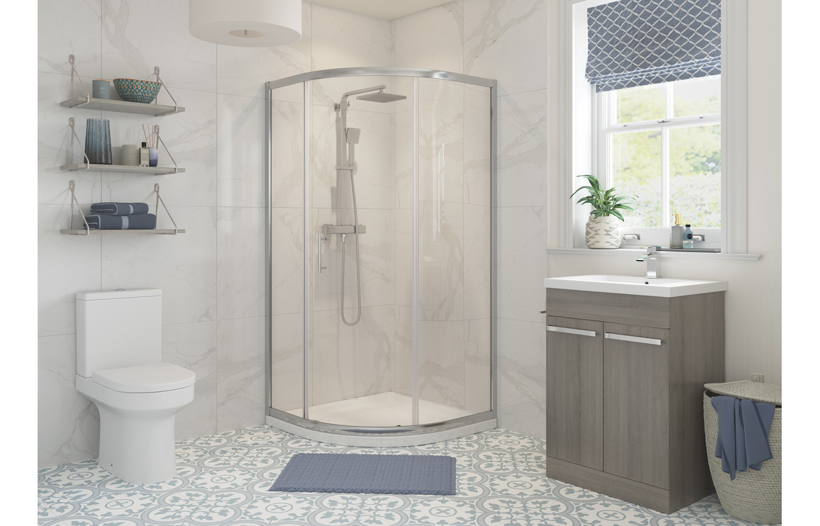 Options 800mm 1 Door Quadrant - Chrome